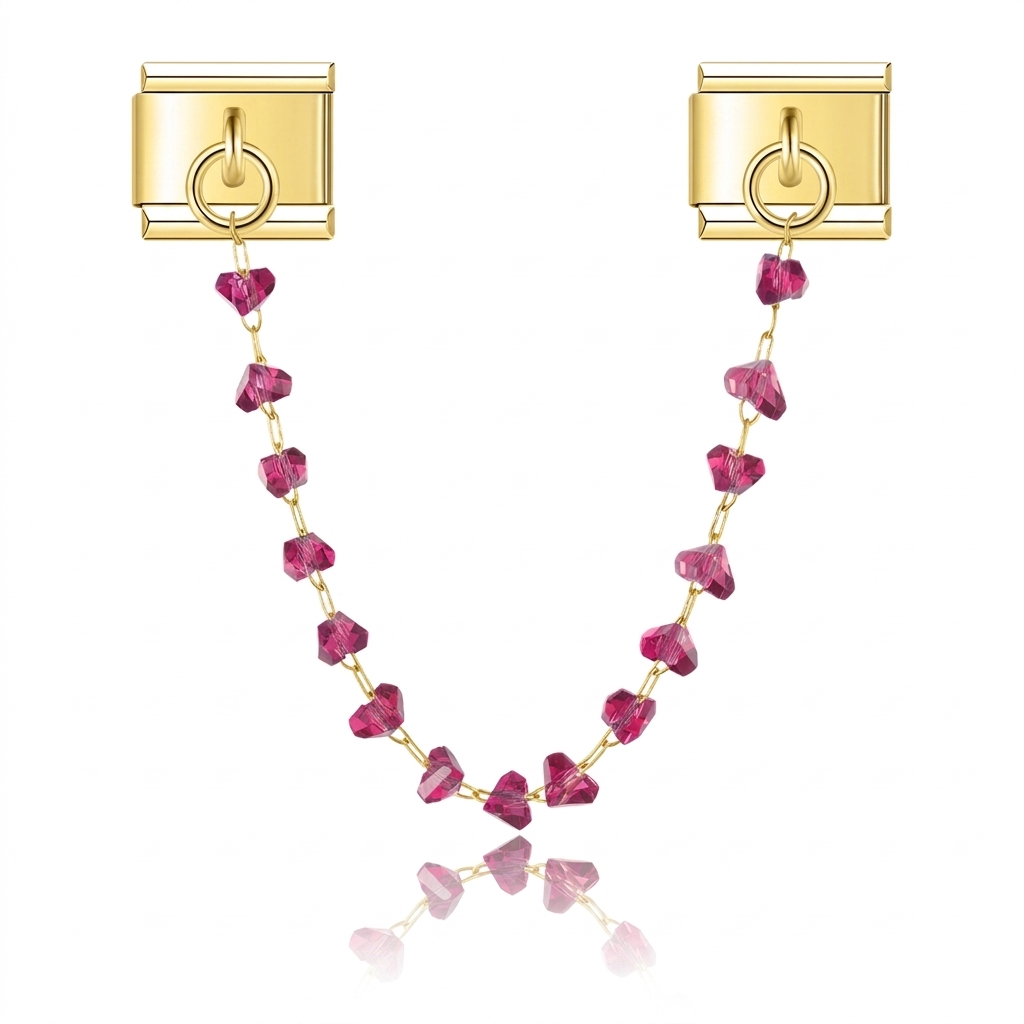 Chaîne cristal rose