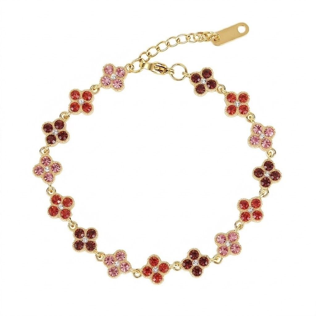 Bracelet Flower trio rose